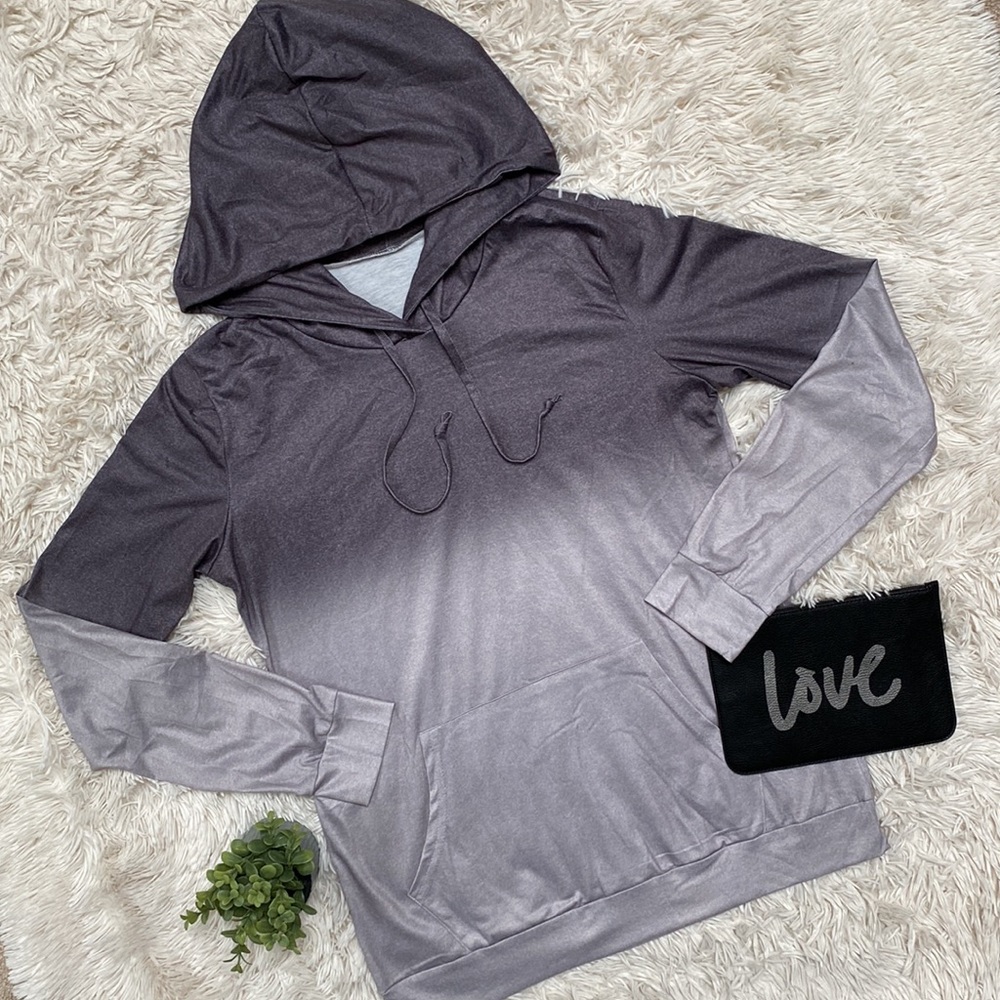 Boutique LS Hooded Top 💗 Gray